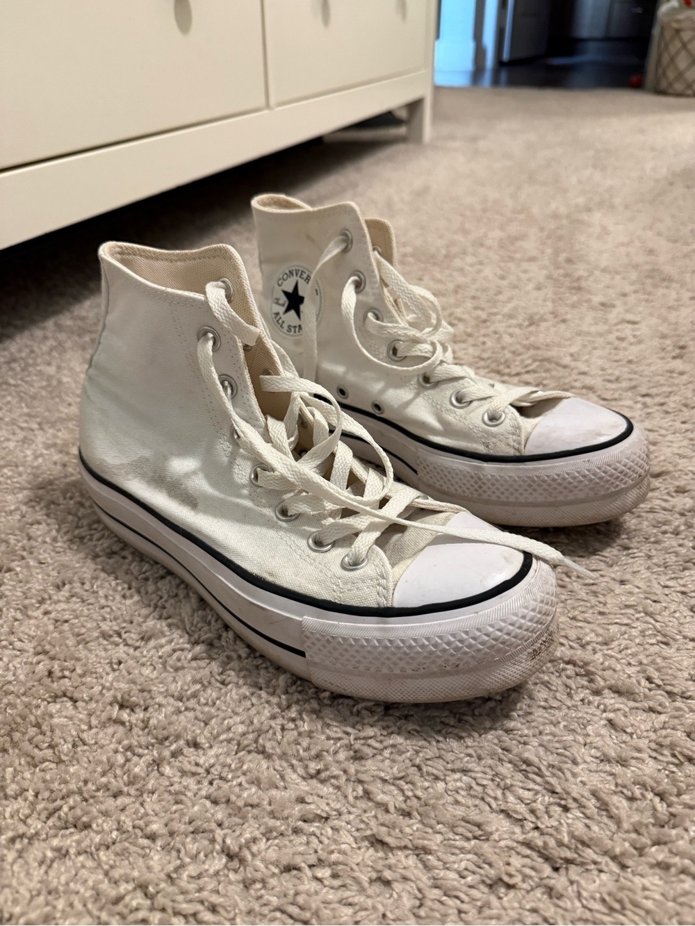 Converse White High Top Canvas Sneakers